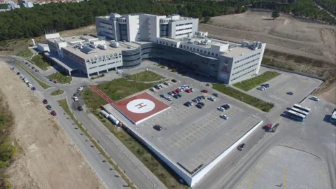 Soma Devlet Hastanesinin havadan görünümü — 300 yataklı hastanenin network ve fiber optik altyapısı