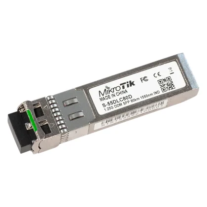 MikroTik S-55DLC80D — Tek Modlu SFP Fiber Modülü, 1.25G ve 80 km